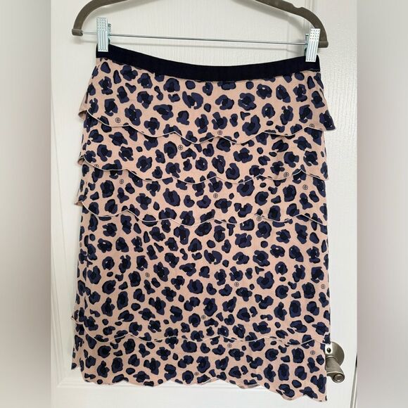 Tori Burch Multicolor tiered Leopard Print Skirt - Picture 1 of 4